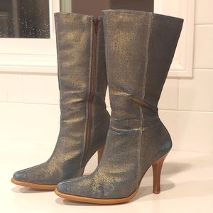 Denim Mid-Caff Boots